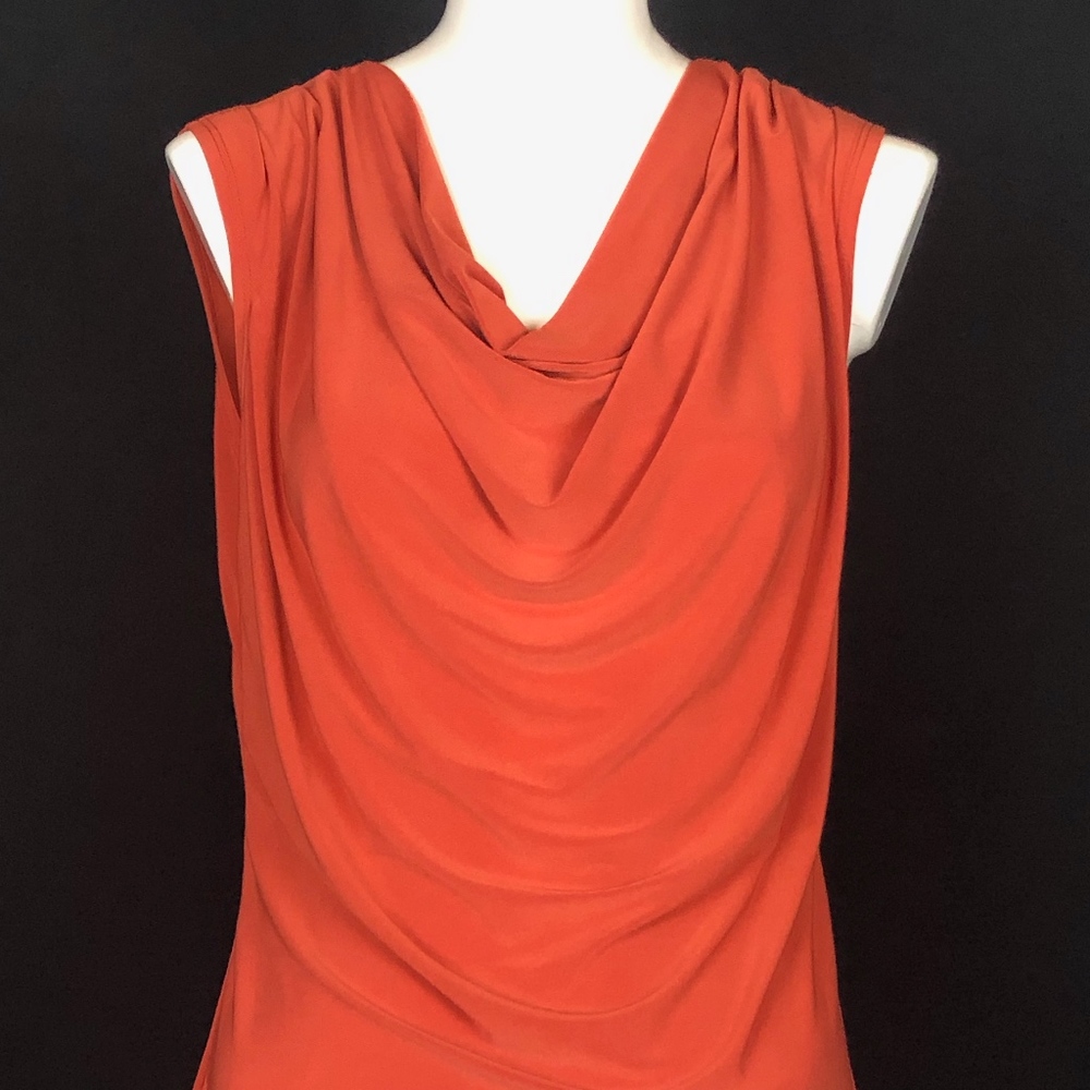 Dress Barn Burnt Orange Cowl Neck Blouse